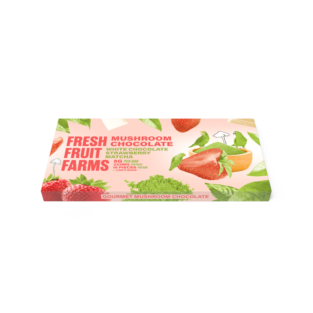 Fresh Fruit Farms White Chocolate Strawberry Matcha Chocolate Bar